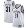 White Nets #31 Alondes Williams Twill Basketball Jersey