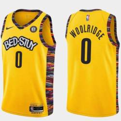 Yellow Orlando Woolridge Nets #0 Twill Basketball Jersey