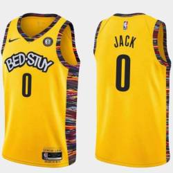 Yellow Jarrett Jack Nets #0 Twill Basketball Jersey