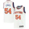 White Brad Lohaus Twill Basketball Jersey -Knicks #54 Lohaus Twill Jerseys, FREE SHIPPING