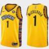 Yellow Chris McCullough Nets #1 Twill Basketball Jersey