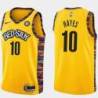 Yellow Jim Hayes Nets #10 Twill Basketball Jersey