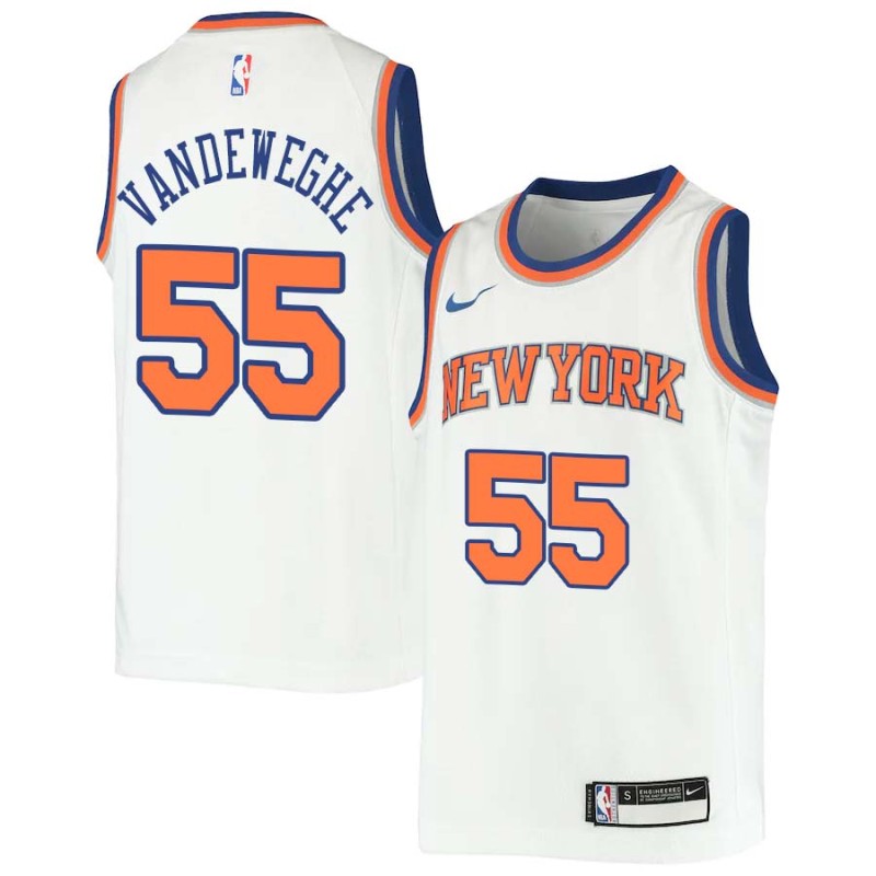 Kiki Vandeweghe Knicks #55 Twill Jerseys free shipping Color White Size