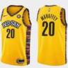 Yellow Randy Mahaffey Nets #20 Twill Basketball Jersey