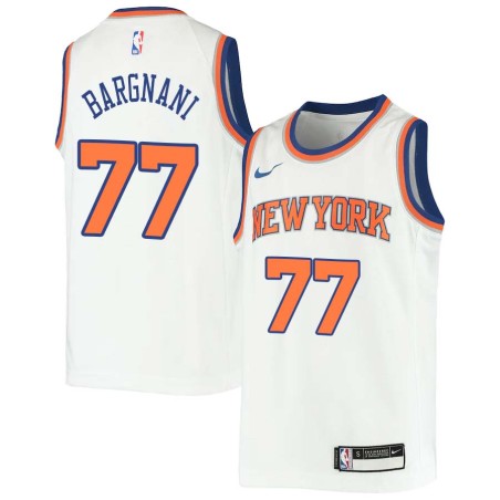 White Andrea Bargnani Twill Basketball Jersey -Knicks #77 Bargnani Twill Jerseys, FREE SHIPPING