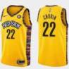 Yellow Steve Chubin Nets #22 Twill Basketball Jersey