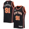 2021-22City Mindaugas Kuzminskas Twill Basketball Jersey -Knicks #91 Kuzminskas Twill Jerseys, FREE SHIPPING