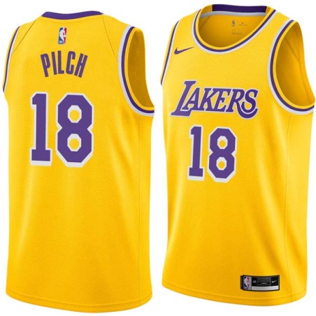 Gold John Pilch Twill Basketball Jersey -Lakers #00 Pilch Twill Jerseys, FREE SHIPPING