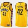 Yellow Dave Hoppen Nets #42 Twill Basketball Jersey