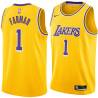 Gold Jordan Farmar Twill Basketball Jersey -Lakers #1 Farmar Twill Jerseys, FREE SHIPPING