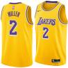 Gold Anthony Miller Twill Basketball Jersey -Lakers #2 Miller Twill Jerseys, FREE SHIPPING