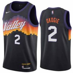 Black_City_The_Valley Suns #2 Josh Okogie Twill Basketball Jersey