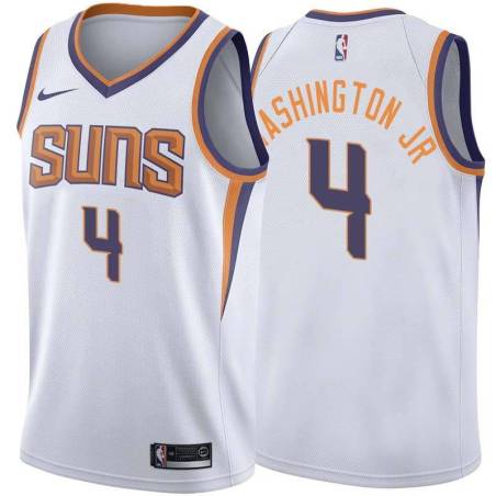 White2 Suns #4 Duane Washington Jr. Twill Basketball Jersey
