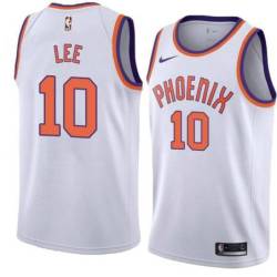 White Suns #10 Damion Lee Twill Basketball Jersey