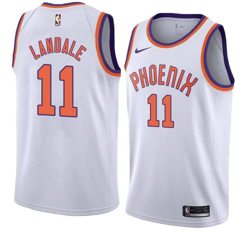 White Suns #11 Jock Landale Twill Basketball Jersey