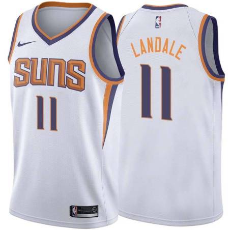 White2 Suns #11 Jock Landale Twill Basketball Jersey