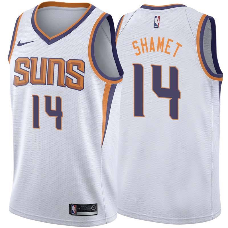 White2 Suns #14 Landry Shamet Twill Basketball Jersey