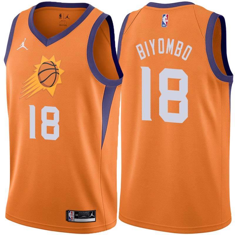Orange Suns #18 Bismack Biyombo Twill Basketball Jersey
