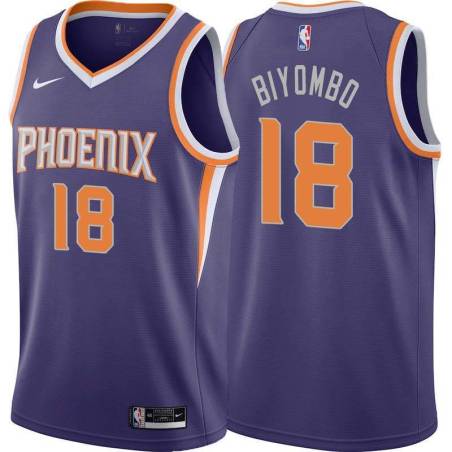 Purple Suns #18 Bismack Biyombo Twill Basketball Jersey