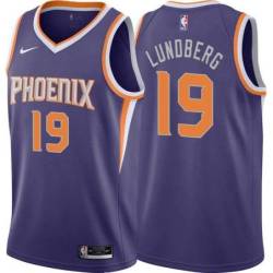 Purple Suns #19 Gabriel Lundberg Twill Basketball Jersey