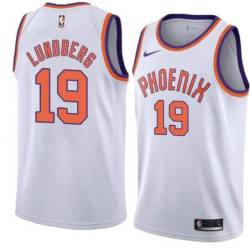 White Suns #19 Gabriel Lundberg Twill Basketball Jersey