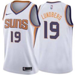 White2 Suns #19 Gabriel Lundberg Twill Basketball Jersey