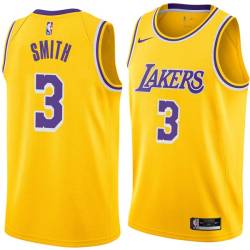 Gold Elmore Smith Twill Basketball Jersey -Lakers #3 Smith Twill Jerseys, FREE SHIPPING