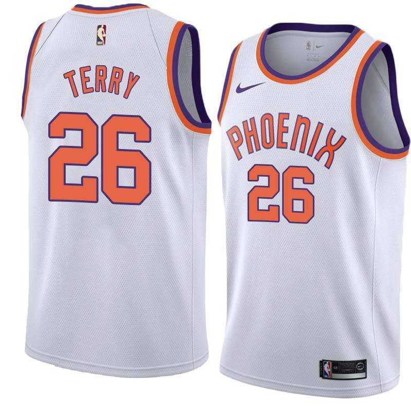 White Suns #26 Emanuel Terry Twill Basketball Jersey