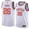 White Suns #26 Emanuel Terry Twill Basketball Jersey