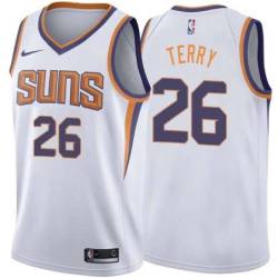 White2 Suns #26 Emanuel Terry Twill Basketball Jersey