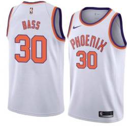 White Suns #30 Paris Bass Twill Basketball Jersey