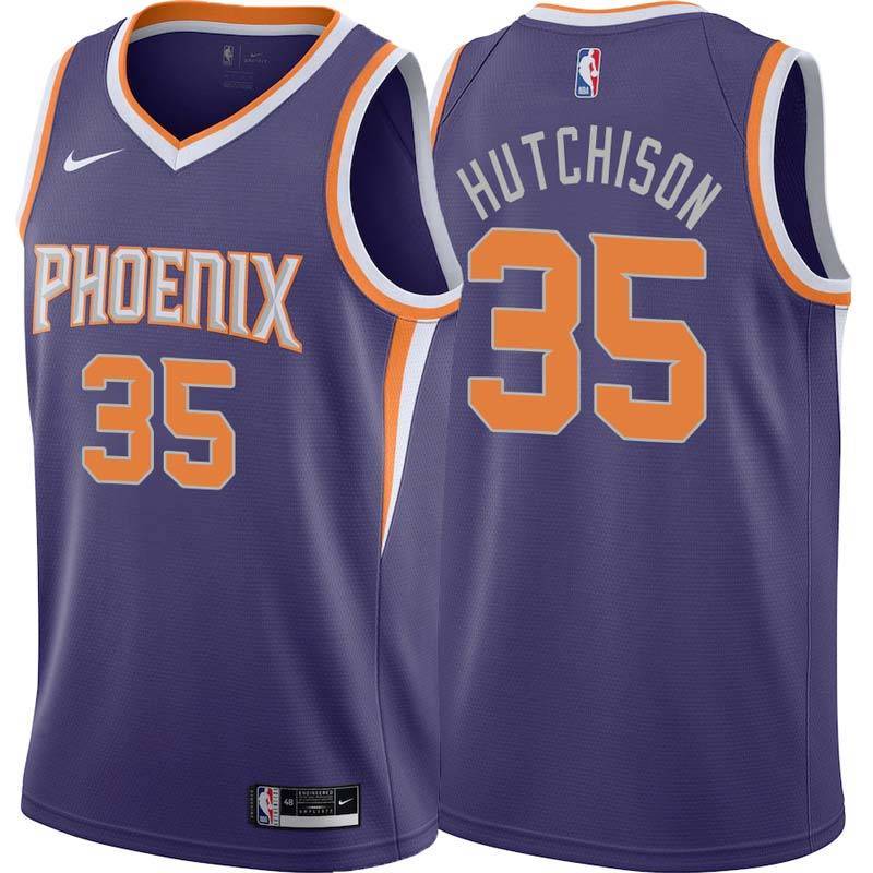 Purple Suns #35 Chandler Hutchison Twill Basketball Jersey