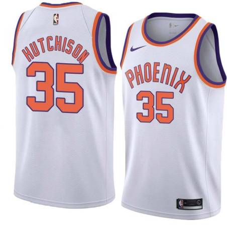 White Suns #35 Chandler Hutchison Twill Basketball Jersey