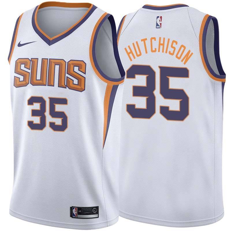 White2 Suns #35 Chandler Hutchison Twill Basketball Jersey