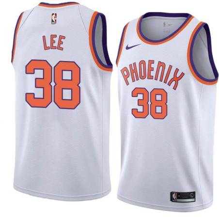 White Suns #38 Saben Lee Twill Basketball Jersey