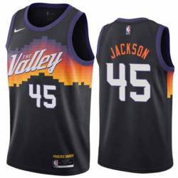 Black_City_The_Valley Suns #45 Justin Jackson Twill Basketball Jersey
