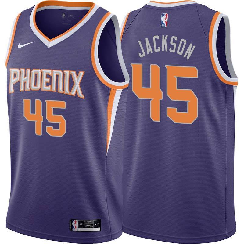 Purple Suns #45 Justin Jackson Twill Basketball Jersey
