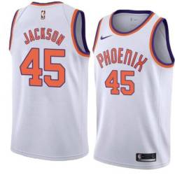 White Suns #45 Justin Jackson Twill Basketball Jersey
