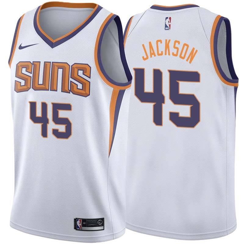 White2 Suns #45 Justin Jackson Twill Basketball Jersey