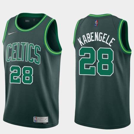  Dark Green 2020-2021 Earned Celtics #28 Mfiondu Kabengele Twill Basketball Jersey