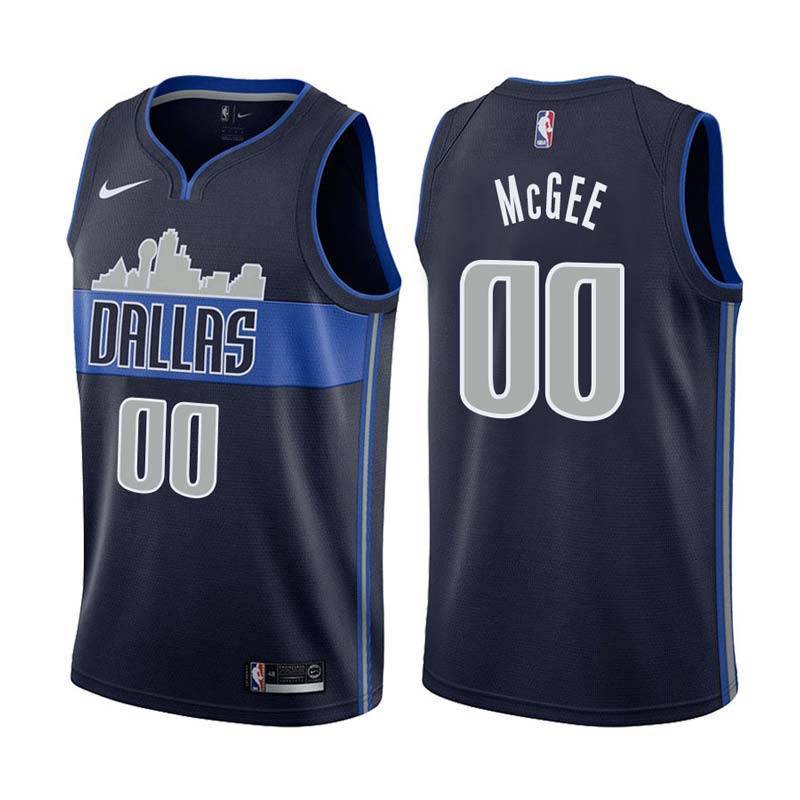 Navy2 Mavericks #00 JaVale McGee Twill Basketball Jersey