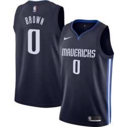 Navy Mavericks #0 Sterling Brown Twill Basketball Jersey