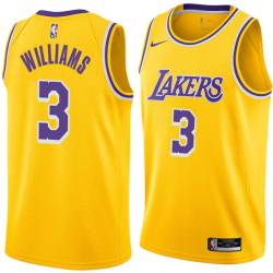 Gold Shammond Williams Twill Basketball Jersey -Lakers #3 Williams Twill Jerseys, FREE SHIPPING