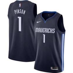 Navy Mavericks #1 Theo Pinson Twill Basketball Jersey