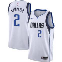 White Mavericks #2 Facundo Campazzo Twill Basketball Jersey