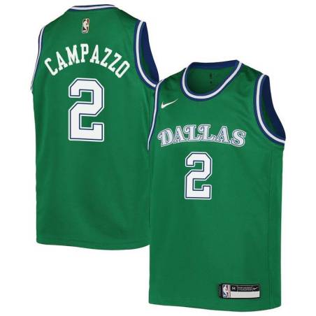 Green_Throwback Mavericks #2 Facundo Campazzo Twill Basketball Jersey