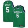 Green_Throwback Mavericks #5 Moses Wright Twill Basketball Jersey