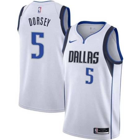 White Mavericks #5 Tyler Dorsey Twill Basketball Jersey