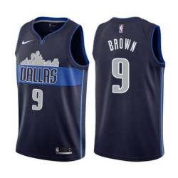 Navy2 Mavericks #9 Moses Brown Twill Basketball Jersey