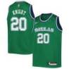 Green_Throwback Mavericks #20 Brandon Knight Twill Basketball Jersey